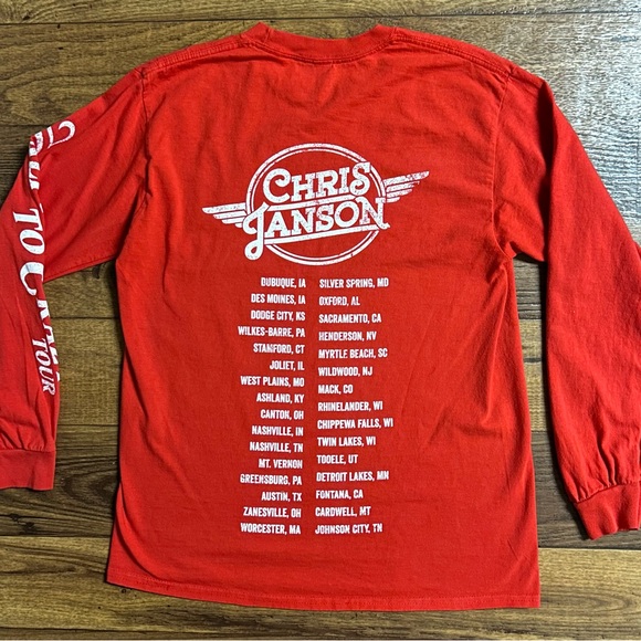Chris Jansen • Concert Shirt • Red • Long Sleeve Shirt • Size Medium - Picture 2 of 8